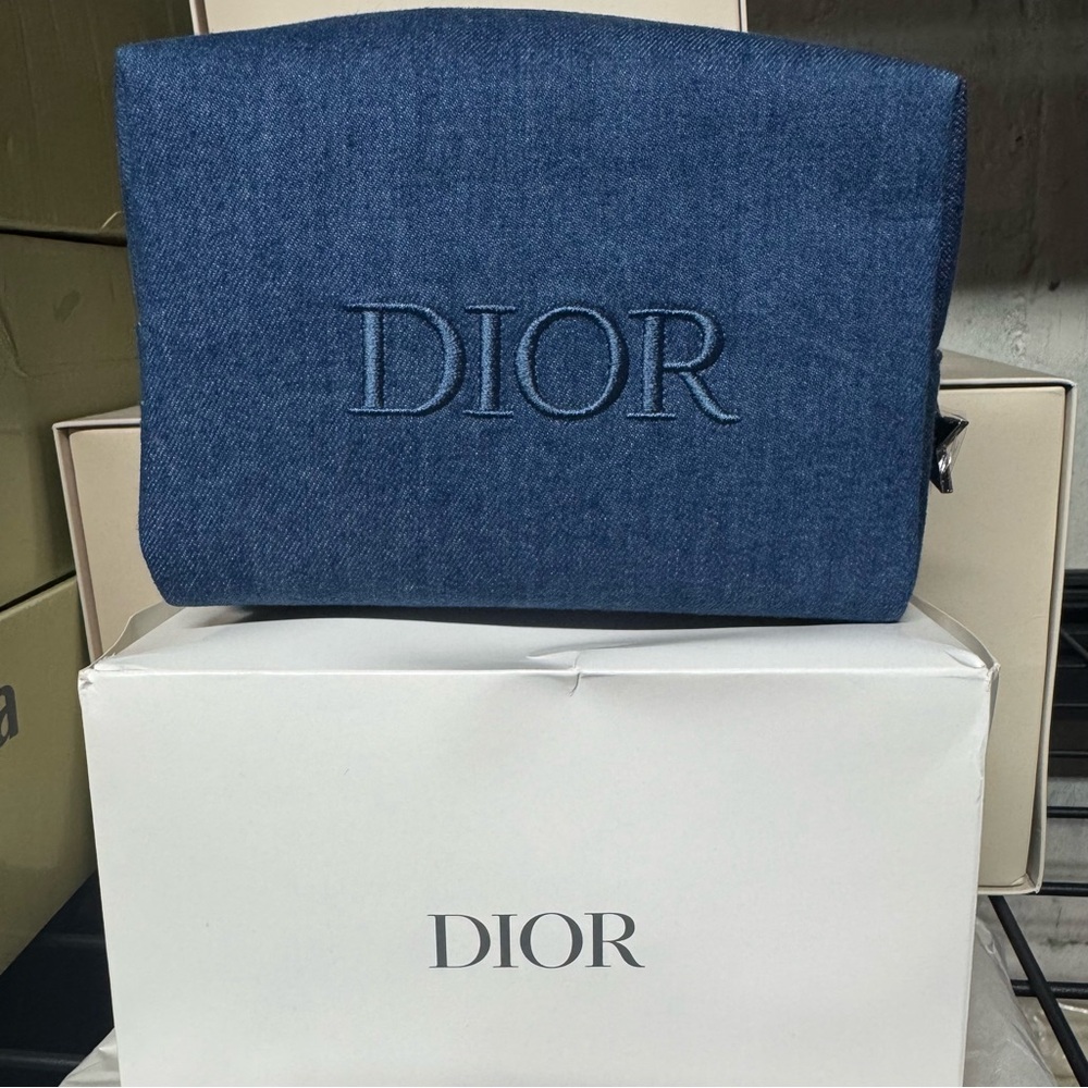 Dior Blue Denim Pouch